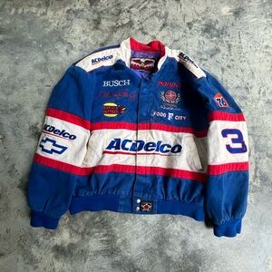Nascar Blue and White Kids Jacket